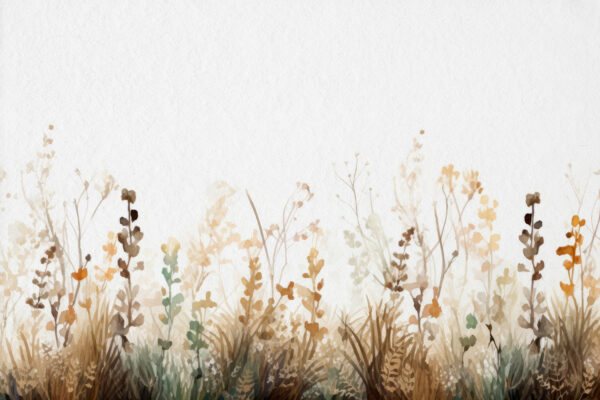 Un dipinto di erba e fiori Un dipinto di erba e fiori