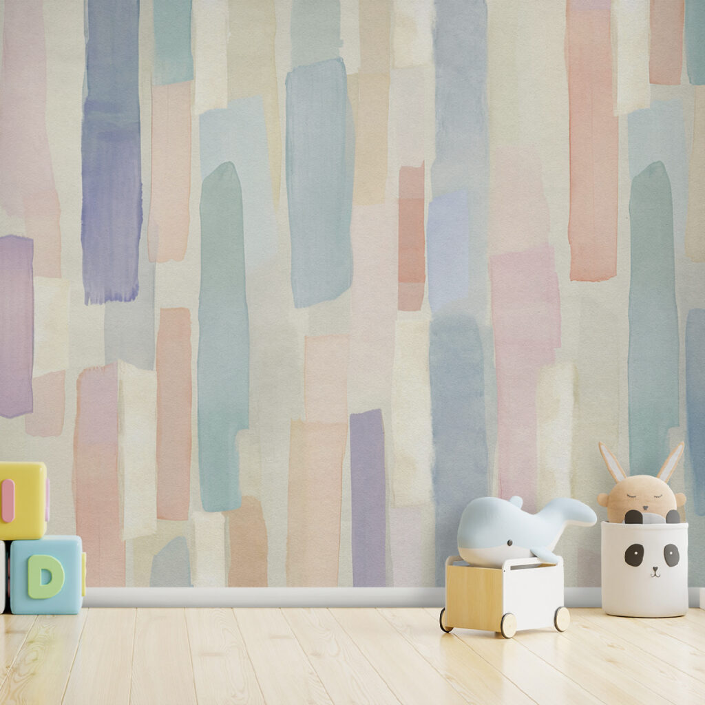 A colorful rectangular pattern on a white surface