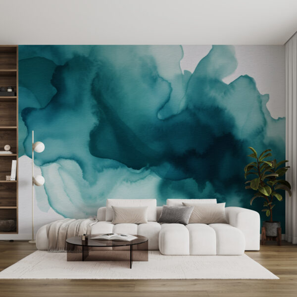 Un acquerello blu e verde Un acquerello blu e verde