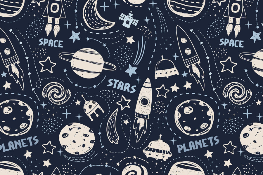Carta da parati Uno schema di pianeti e stelle - immagine 4