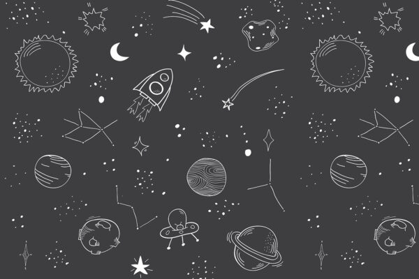 Uno sfondo spaziale in bianco e nero Uno sfondo spaziale in bianco e nero