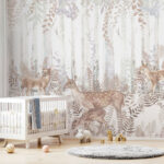 Carta da parati Un gruppo di cervi in una foresta