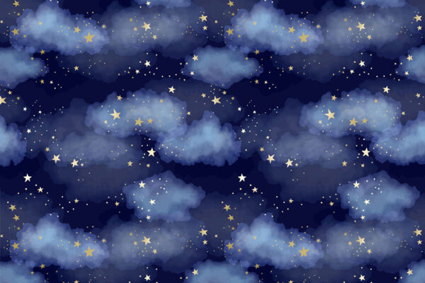 Un cielo blu con nuvole e stelle Un cielo blu con nuvole e stelle