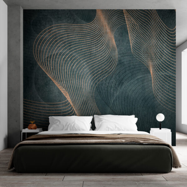 Fluid lines on a textured canvas