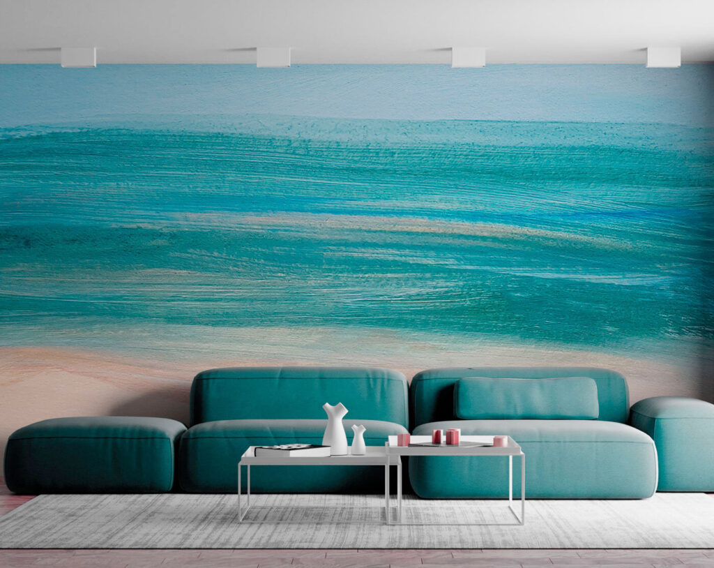 A blue and white painting