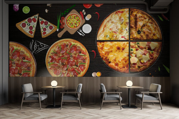Una pizza su un tavolo Una pizza su un tavolo