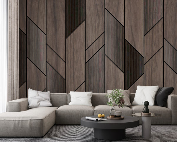Una boiserie con linee nere Una boiserie con linee nere