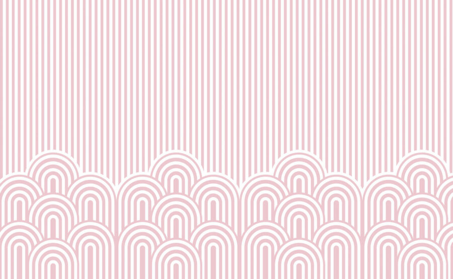 Carta da parati a righe bianche e rosa