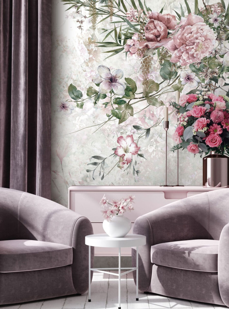 Pittura di fiori su sfondo bianco Pittura di fiori su sfondo bianco