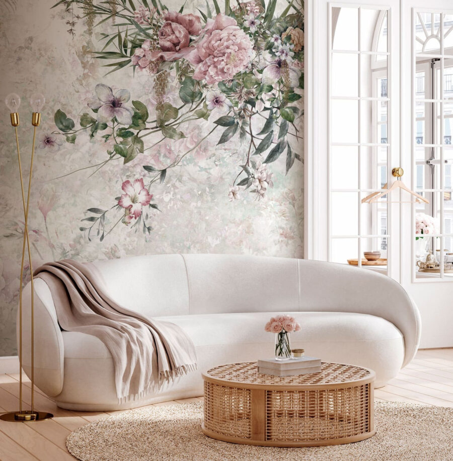Pittura di fiori su sfondo bianco Pittura di fiori su sfondo bianco