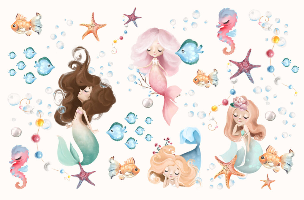 Collezione di sirene dei cartoni animati Collezione di sirene dei cartoni animati
