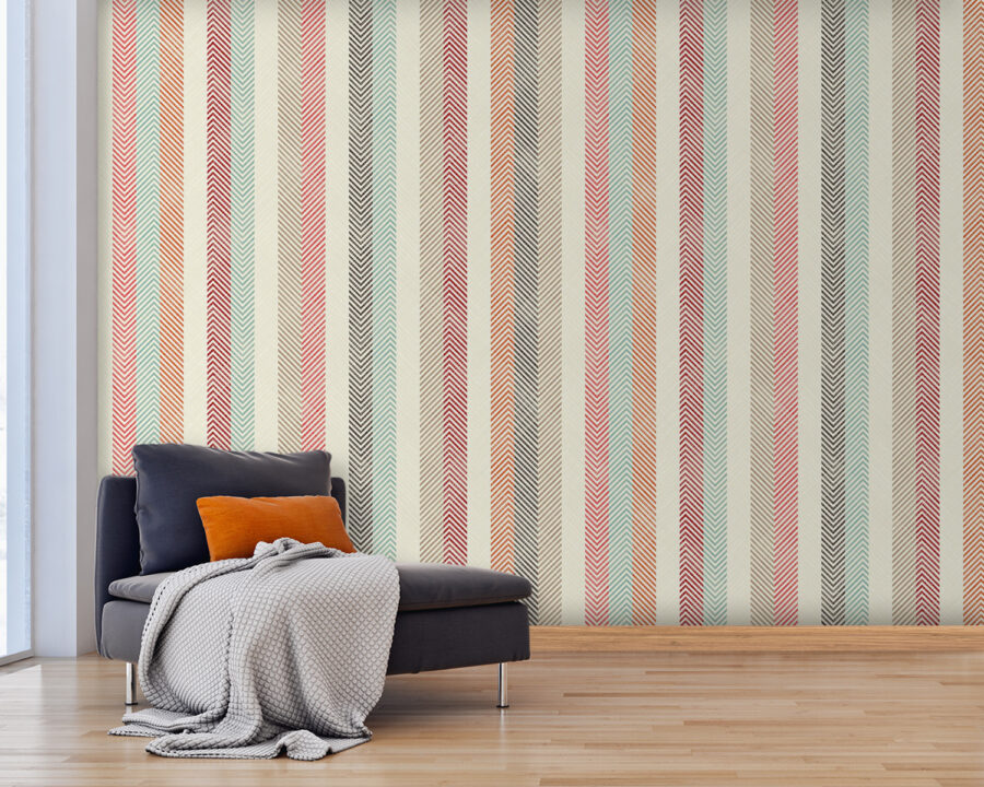 Carta da parati Sfondo colorato con disegno a zig zag. - immagine 2