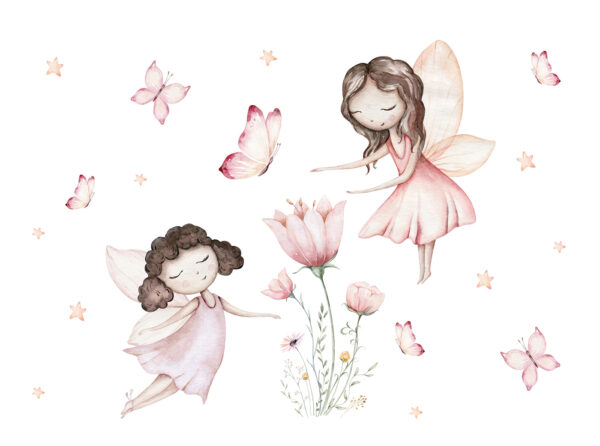 Gruppo di fate con farfalle e fiori u96741p 600x446 - Gruppo di fate con farfalle e fiori