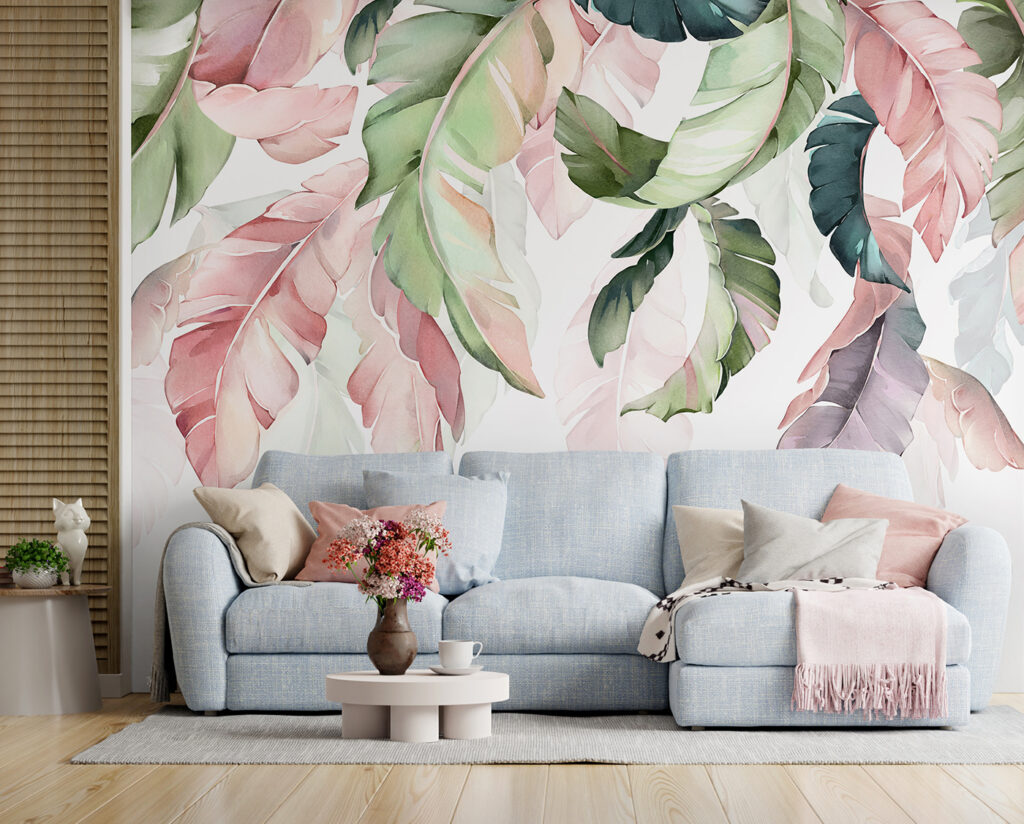 Delicate leaves in soft pastel hues Delicate leaves in soft pastel hues