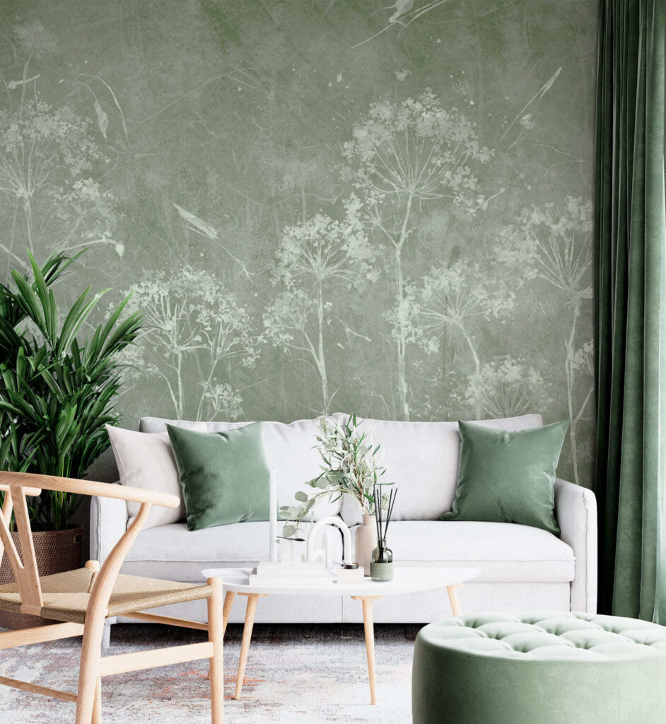 A white flowers on a green background