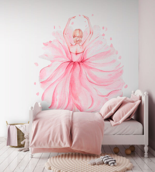 Acquerello di una donna in abito rosa Acquerello di una donna in abito rosa