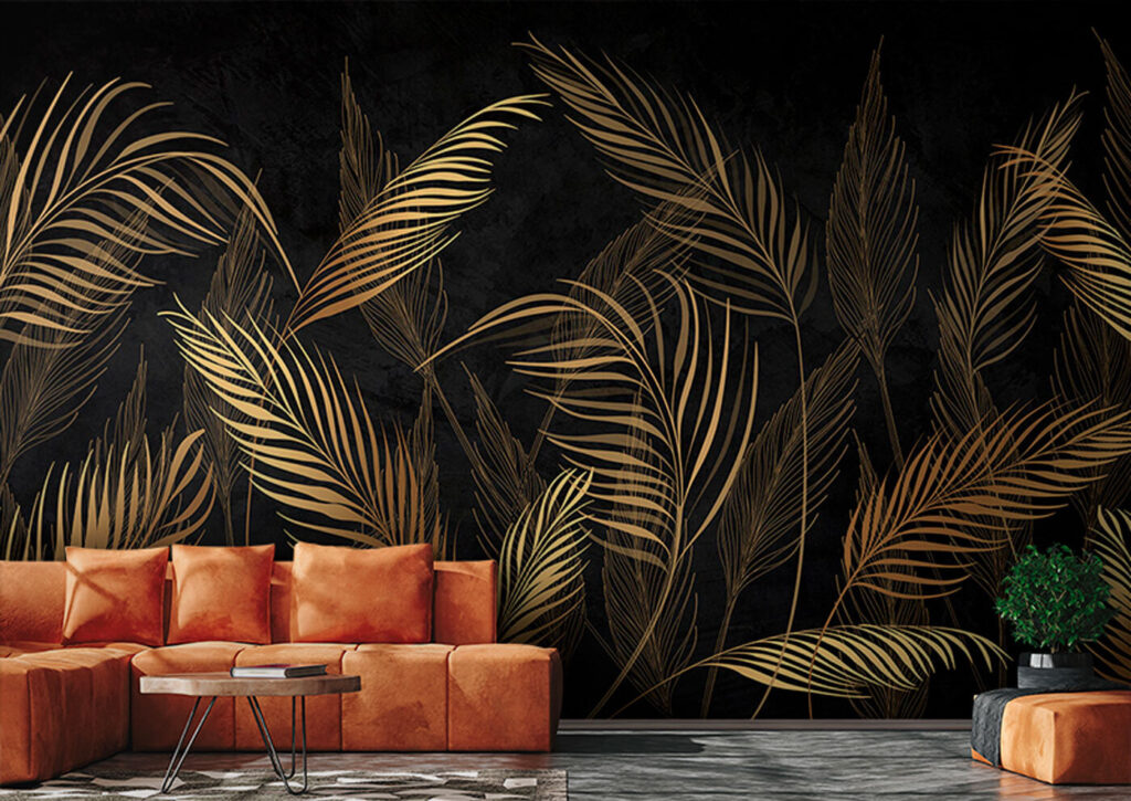 Elegant Leaves against Dark Background Elegant Leaves against Dark Background
