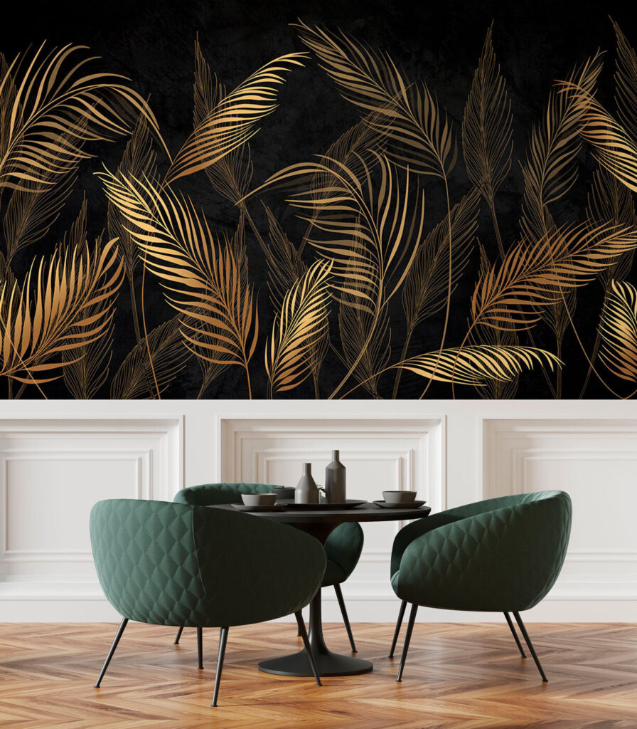 Elegant Leaves against Dark Background Elegant Leaves against Dark Background