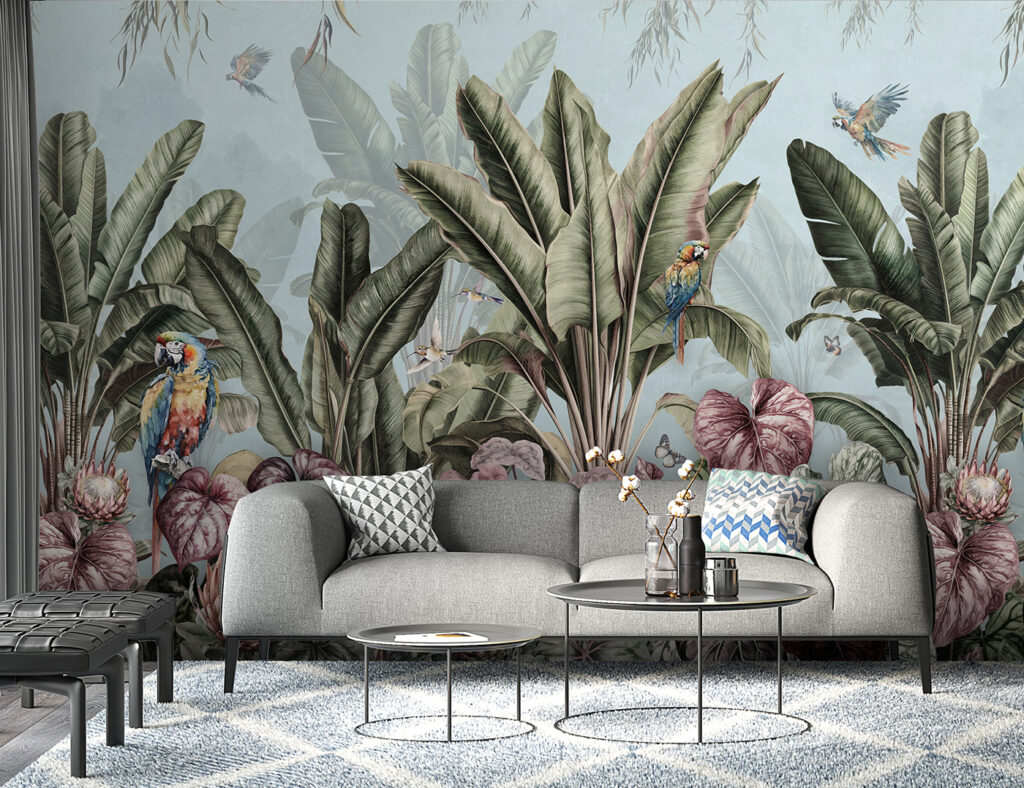 u96259pig1 1024x788 - Carta da parati con piante e uccelli tropicali - tegory