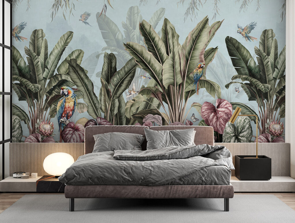 u96259pib1 1024x773 - Carta da parati con piante e uccelli tropicali - tegory