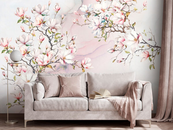 Pittura di fiori su una superficie di marmo Pittura di fiori su una superficie di marmo