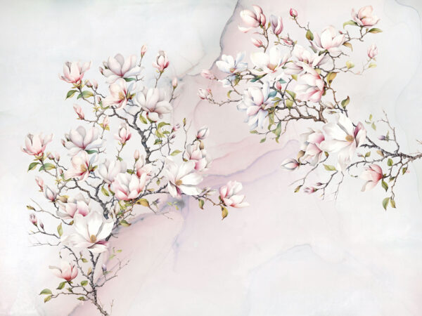 Pittura di fiori su una superficie di marmo Pittura di fiori su una superficie di marmo