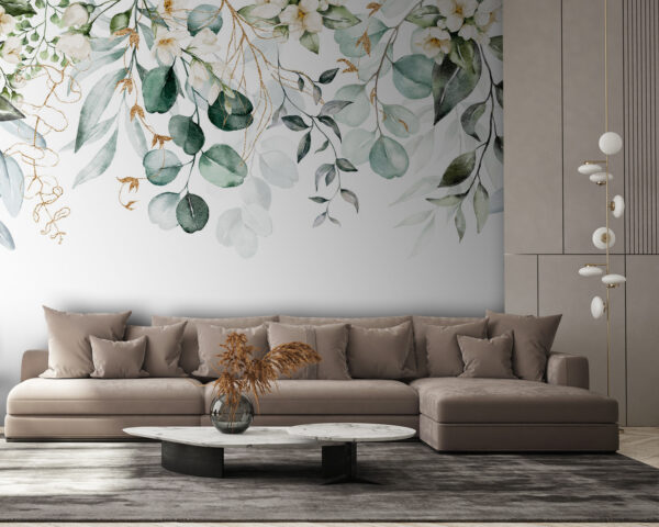 Pittura ad acquerello di foglie e fiori Pittura ad acquerello di foglie e fiori