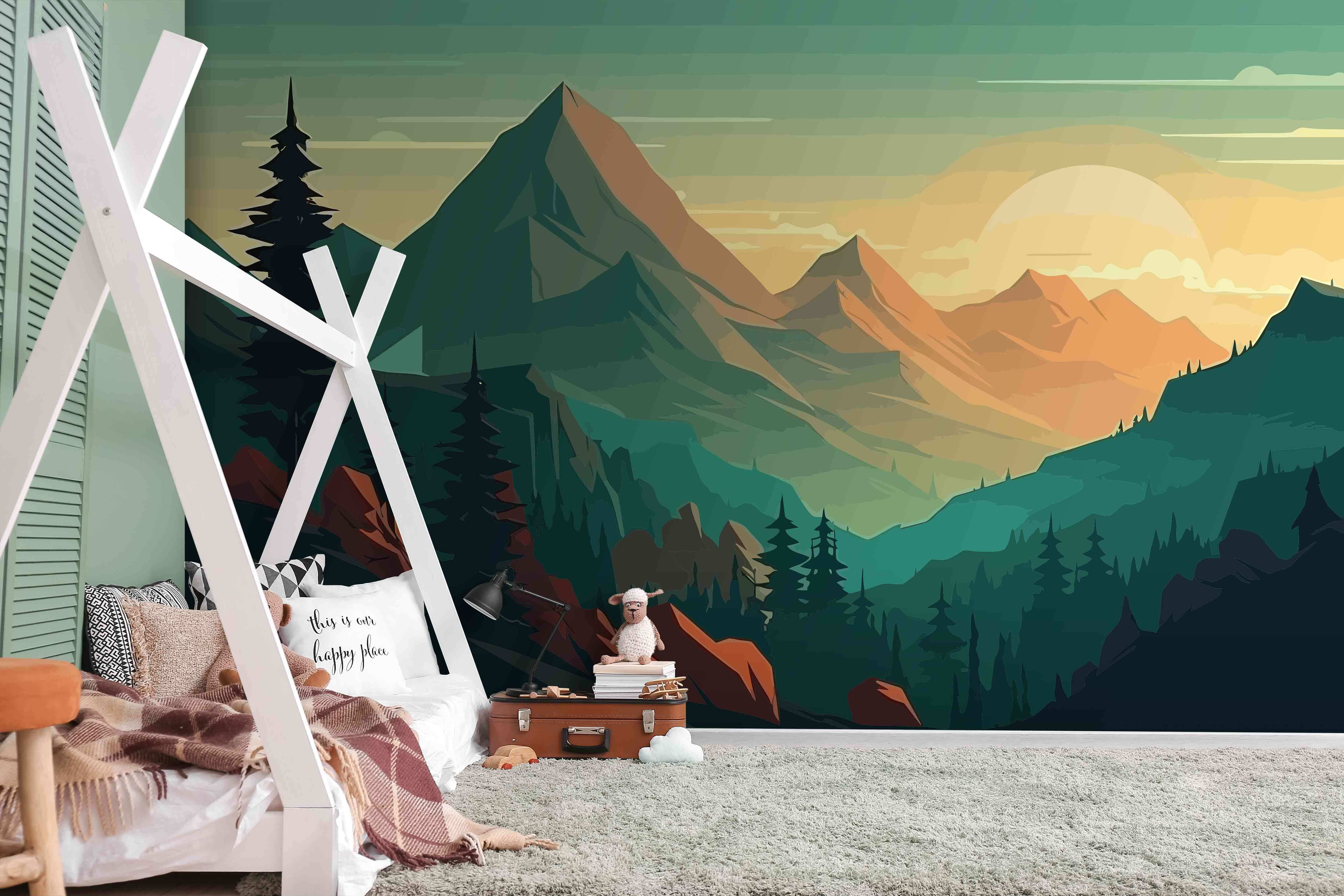 u96028pir1m - Un paesaggio di montagne e alberi - tegory