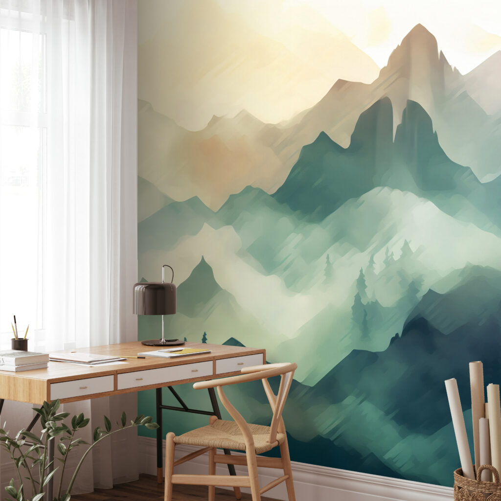 Painting of a mountain range Painting of a mountain range