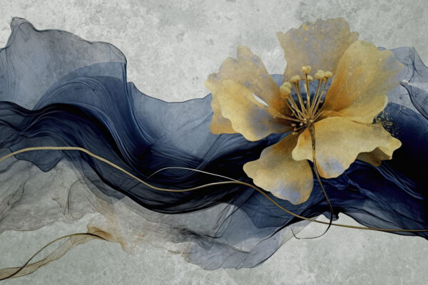 Un fiore elegante in mezzo a una seta fluente Un fiore elegante in mezzo a una seta fluente