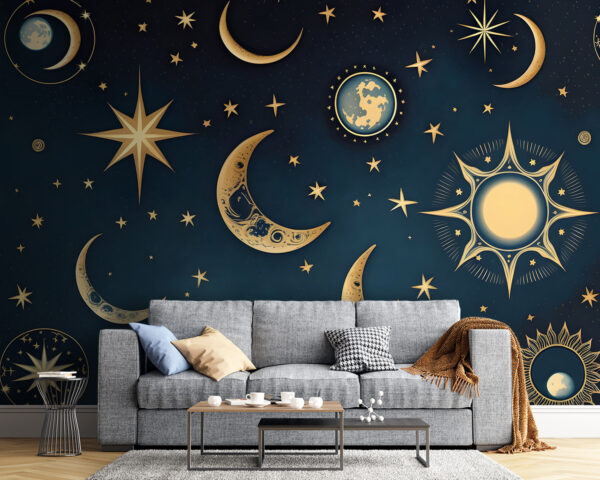 Luna e stelle nel cielo Luna e stelle nel cielo