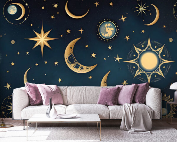 Luna e stelle nel cielo Luna e stelle nel cielo