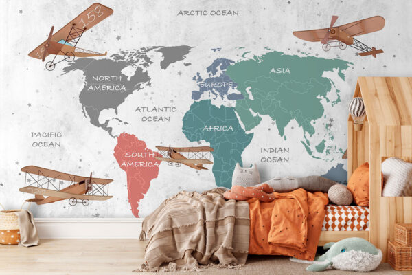 Mappa del mondo con gli aerei Mappa del mondo con gli aerei
