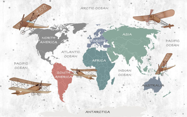 Mappa del mondo con gli aerei Mappa del mondo con gli aerei