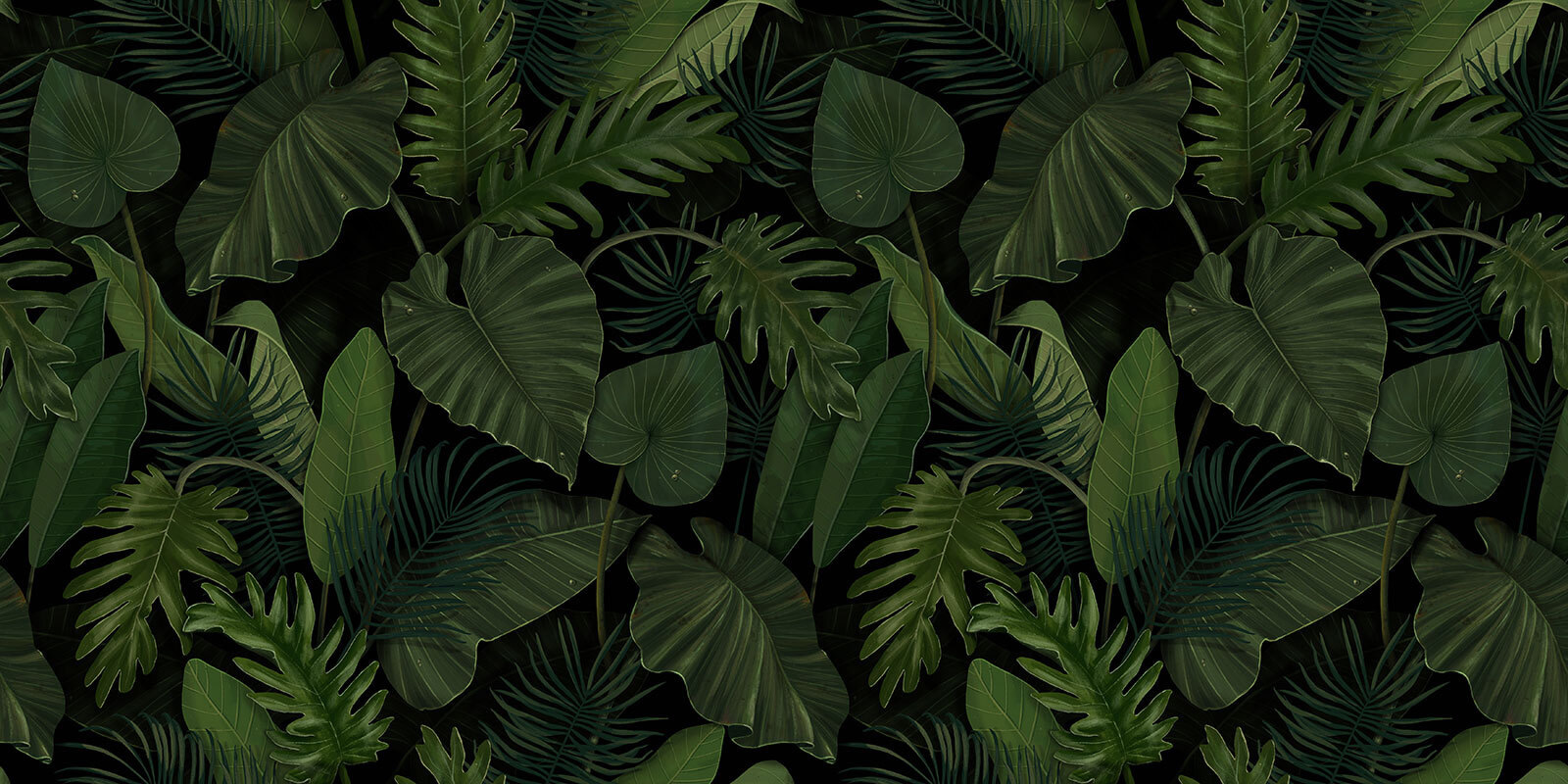 Pattern of green leaves