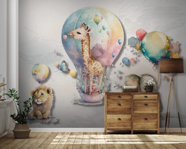 Gruppo di animali con palloncini Gruppo di animali con palloncini