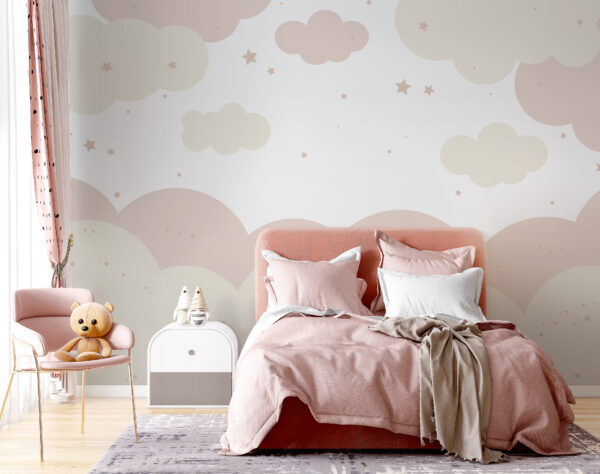 Nuvole e stelle rosa e bianche Nuvole e stelle rosa e bianche