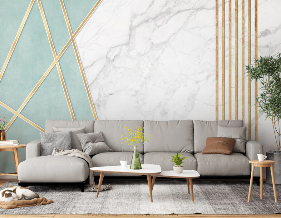 Elegante design in marmo e menta