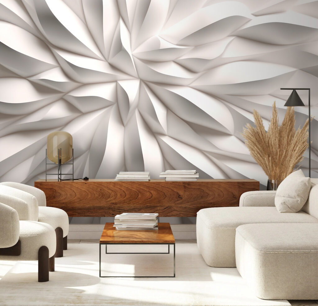 White textured surface with wavy lines