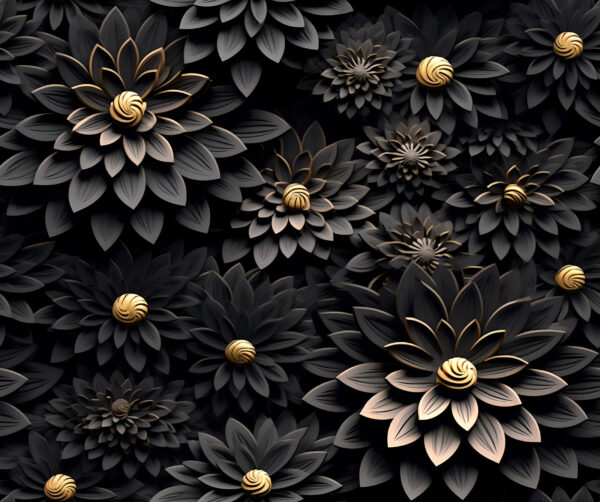 Eleganti fiori monocromatici con centri metallici Eleganti fiori monocromatici con centri metallici