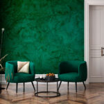 Carta da parati Parete verde con superficie ruvida