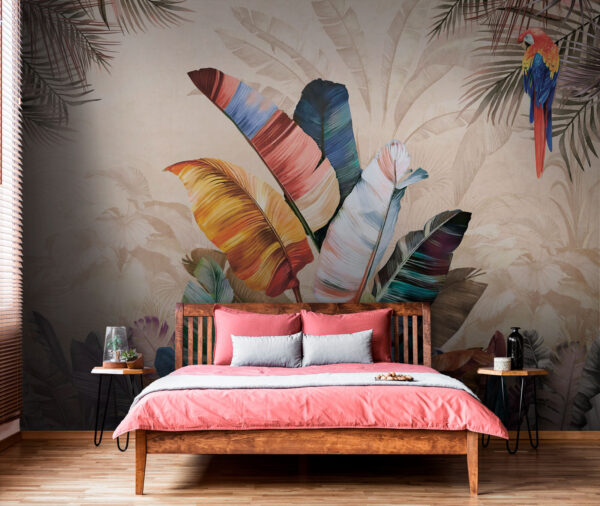 Carta da parati Carta da parati Gruppo di foglie colorate (COD: u95050)