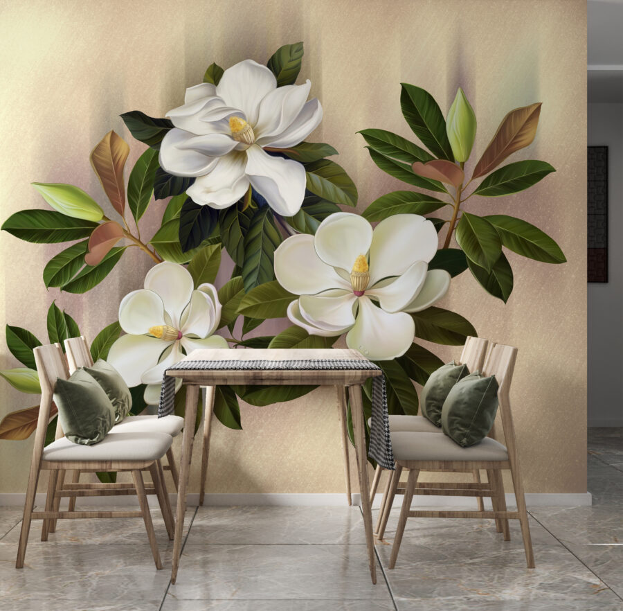 Splendide fioriture di magnolia in mostra