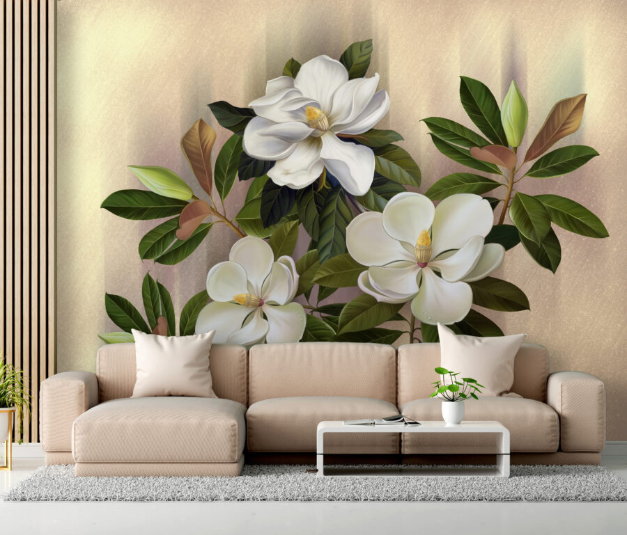 Splendide fioriture di magnolia in mostra