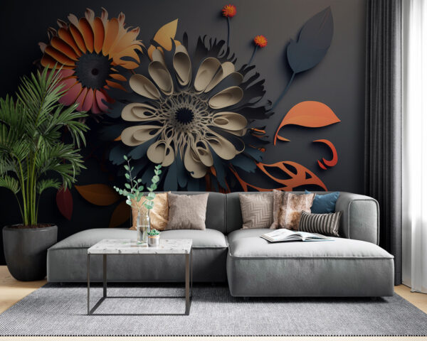 Carta da parati Carta da parati Fiori di carta ritagliati (COD: u94976)