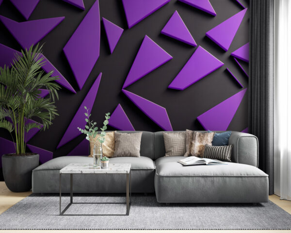 Triangoli viola su una superficie nera Triangoli viola su una superficie nera