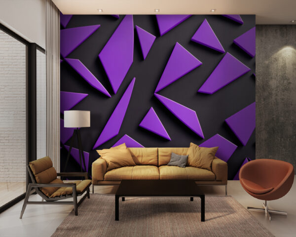 Triangoli viola su una superficie nera Triangoli viola su una superficie nera