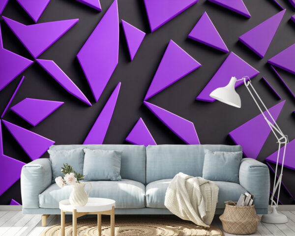 Triangoli viola su una superficie nera Triangoli viola su una superficie nera