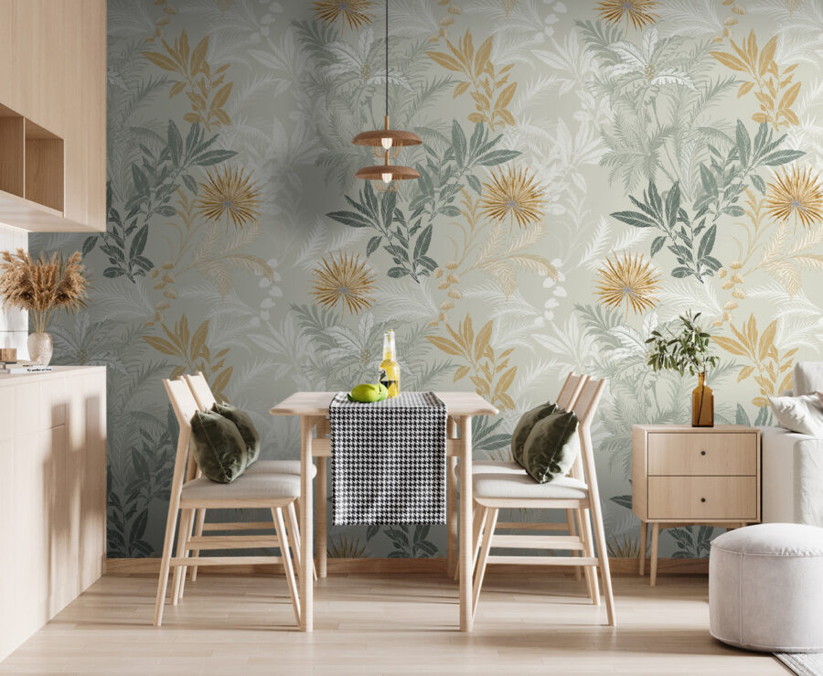 Un disegno di foglie e fiori Un disegno di foglie e fiori