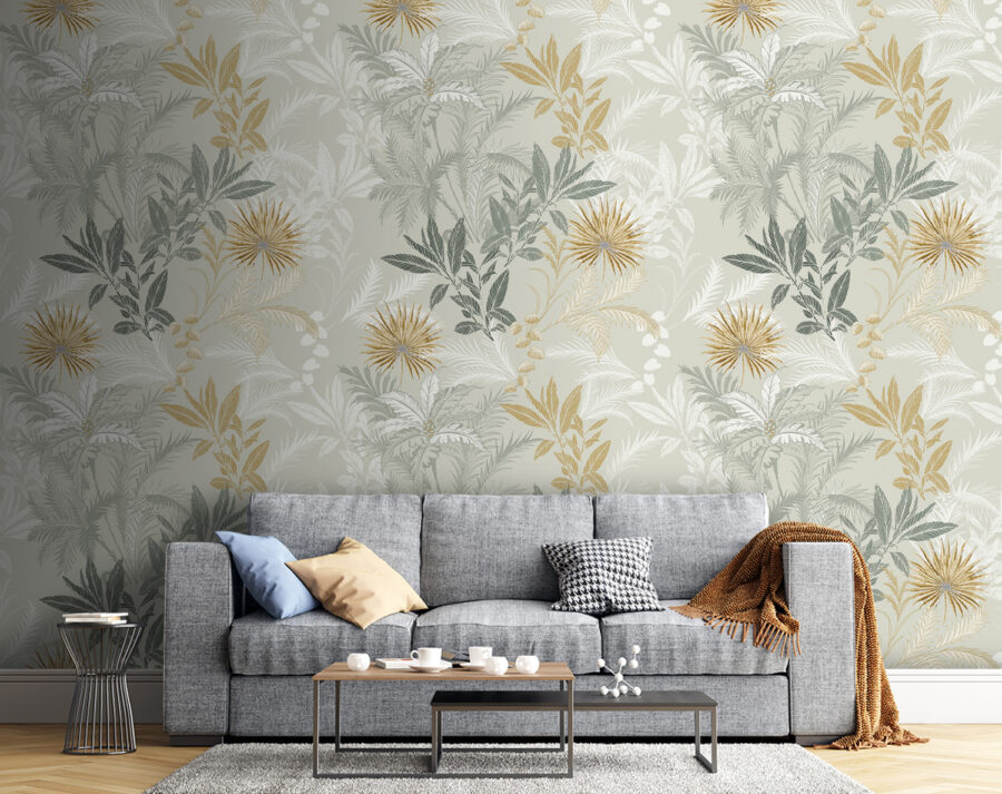 Un disegno di foglie e fiori Un disegno di foglie e fiori